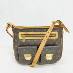 Authentic Louis Vuitton Hudson GM Brown Monogram Shoulder Bag mn999-111825